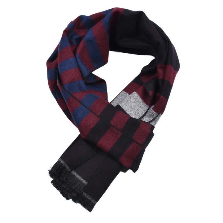 Stylish Double-Sided Striped Pattern Warm Scarf - image 13