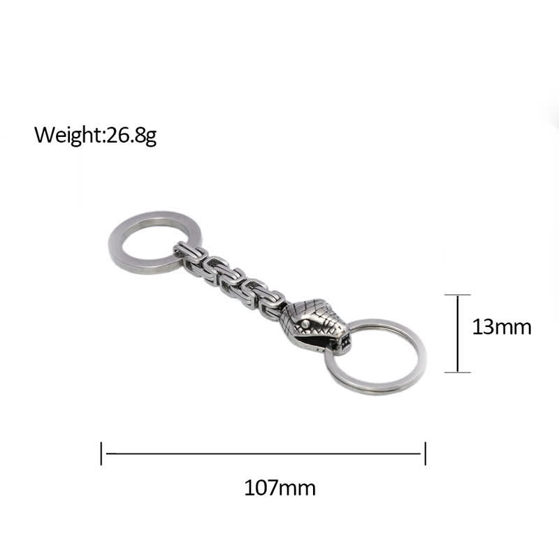 Antique Silver Nordic Viking Style Snake Keychain - image 4