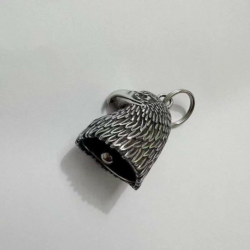 Vintage Bald Eagle Style Riding Bell Keychain - image 5