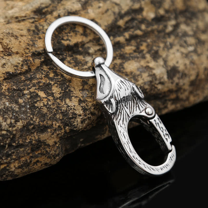 Unique Style Antique Silver Fox Head Keychain - image 3