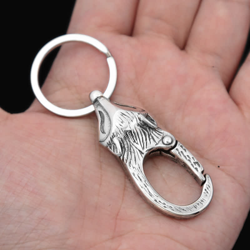 Unique Style Antique Silver Fox Head Keychain - image 1