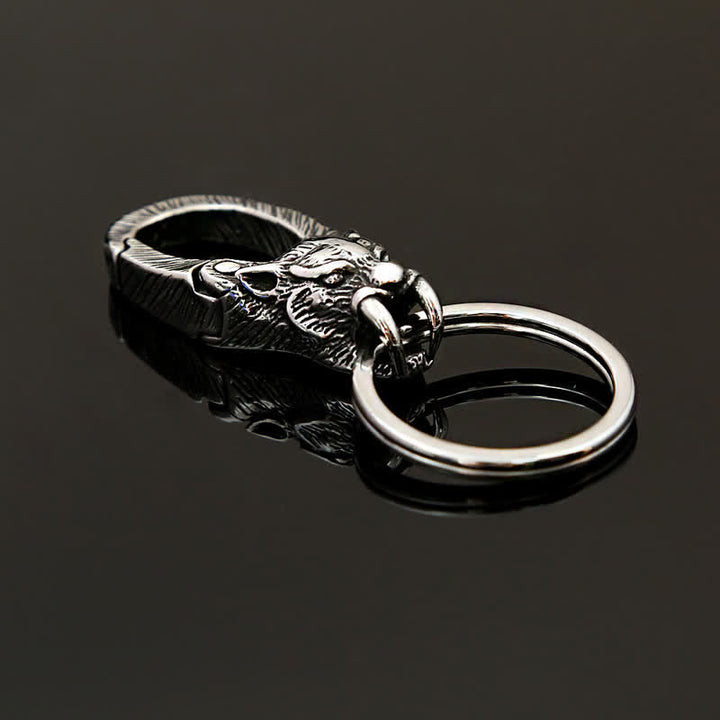 Viking Stainless Steel Panther Head Keychain - image 3