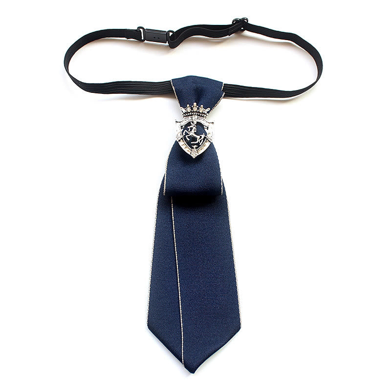 Shield Horse Pre-tied Unisex Necktie With Adjustable Band - Blue - image 0