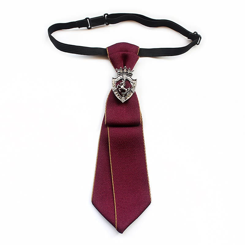 Shield Horse Pre-tied Unisex Necktie With Adjustable Band - Red - image 3