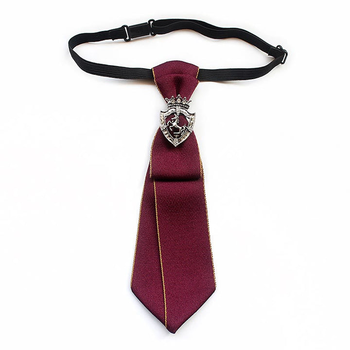 Shield Horse Pre-tied Unisex Necktie With Adjustable Band - Red - image 3