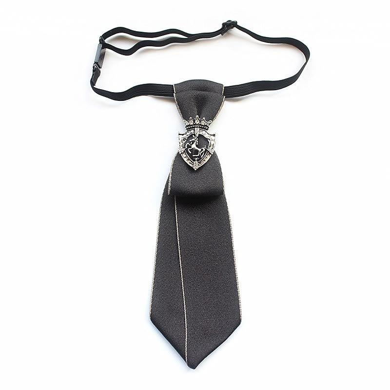 Shield Horse Pre-tied Unisex Necktie With Adjustable Band - Grey - image 6