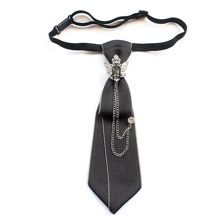 Double-headed Eagle Pre-tied Unisex Necktie With Adjustable Band - Grey - image 4