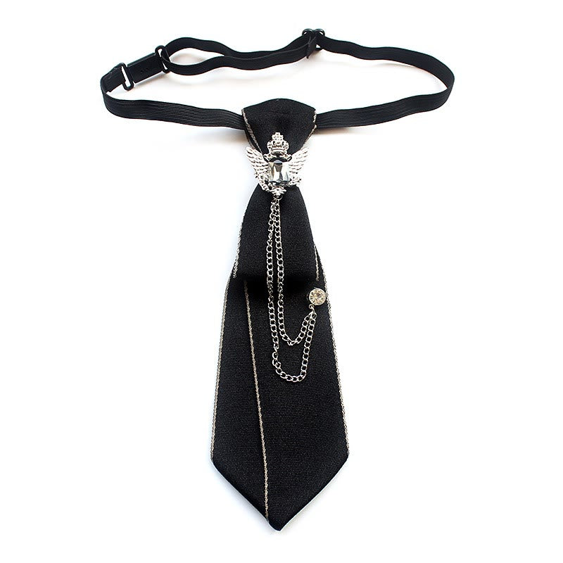 Double-headed Eagle Pre-tied Unisex Necktie With Adjustable Band - Black - image 6