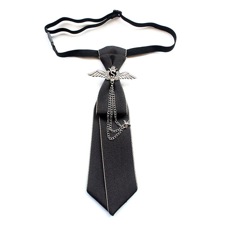 Wings Pre-tied Unisex Necktie With Adjustable Band - Grey - image 3