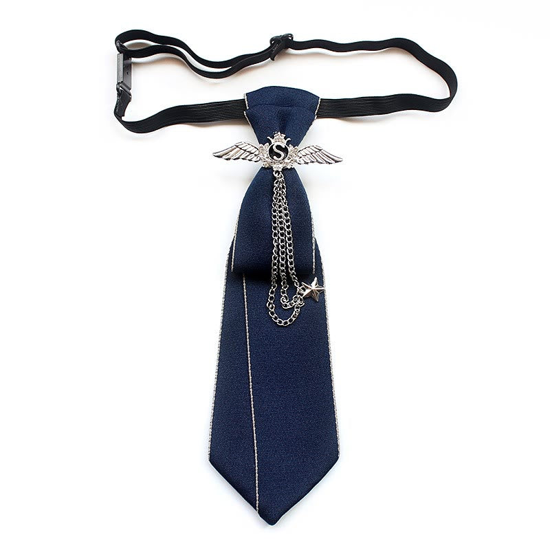 Wings Pre-tied Unisex Necktie With Adjustable Band - Blue - image 4