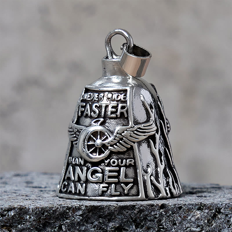 Angel Wing Wheel Lucky Bell Keychain For Riding - image 2