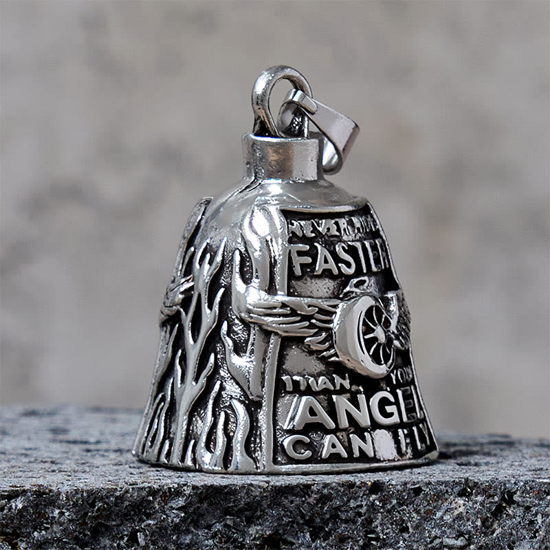 Angel Wing Wheel Lucky Bell Keychain For Riding - image 3