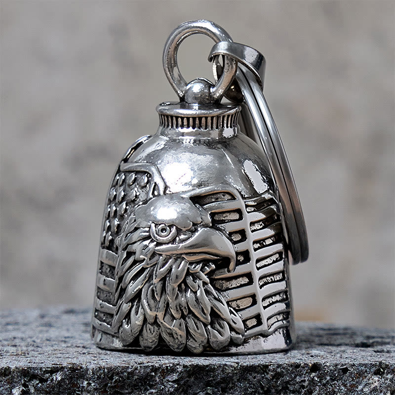 Vintage Eagle American Flag Bell Keychain - Keychain - image 0