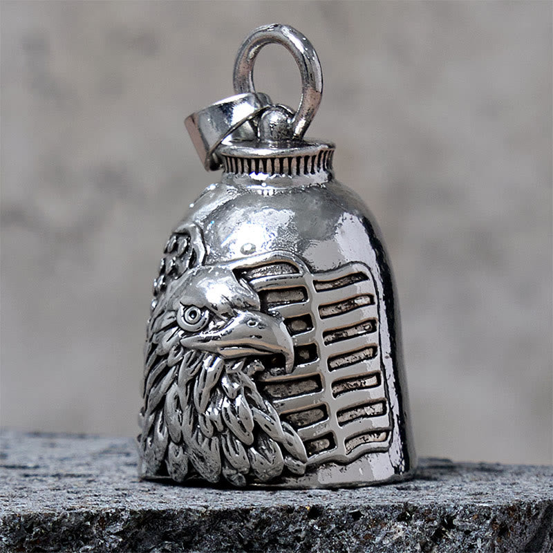 Vintage Eagle American Flag Bell Keychain - image 3