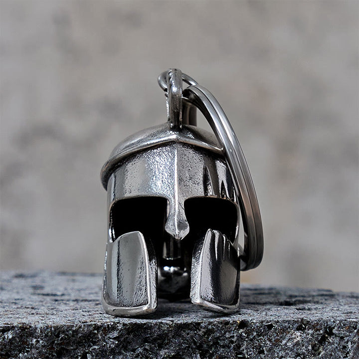 Brave Spartan Helmet Pendant Bell Keychain - Keychain - image 0