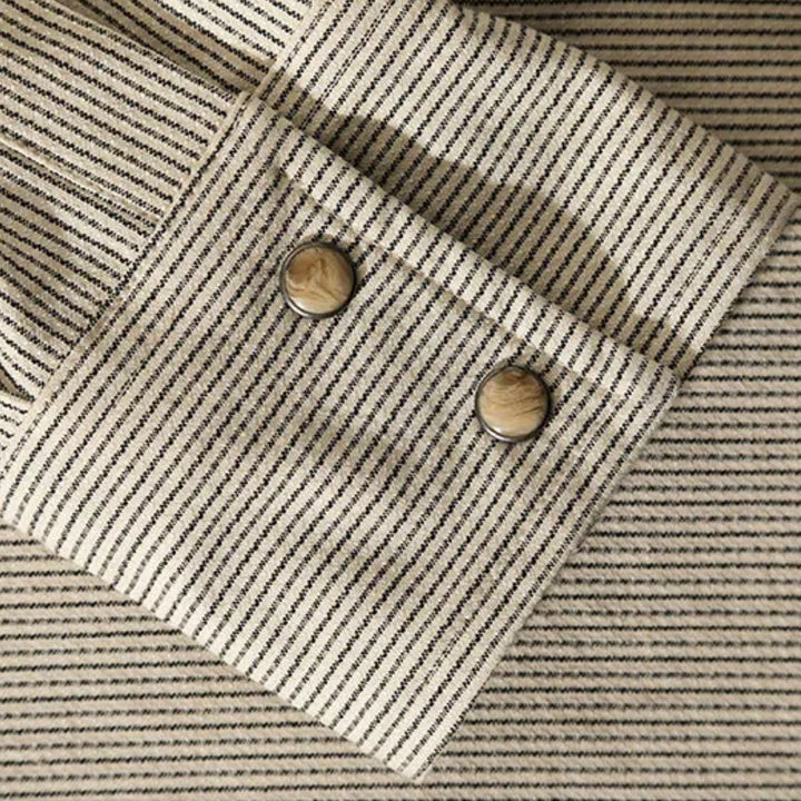 Vintage Beige Woven Stripe Western Cowboy Shirt - image 7