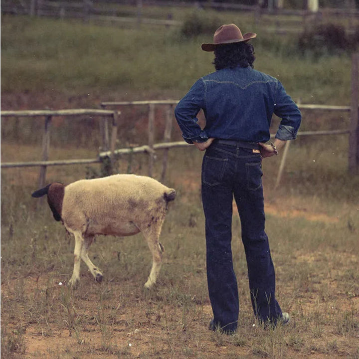 Vintage Dark Blue Washed Western Cowboy Shirt - image 3
