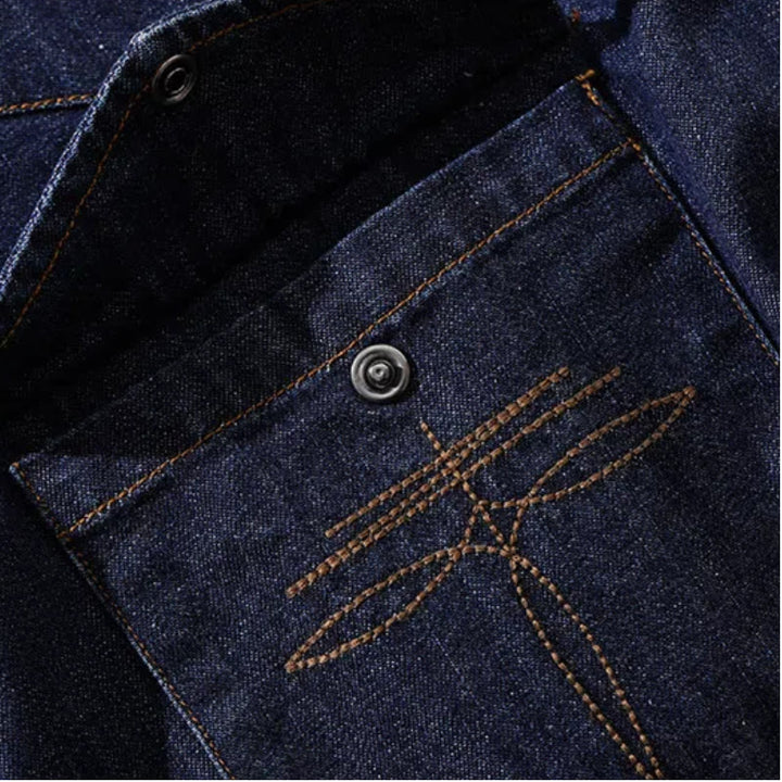 Vintage Dark Blue Washed Western Cowboy Shirt - image 6