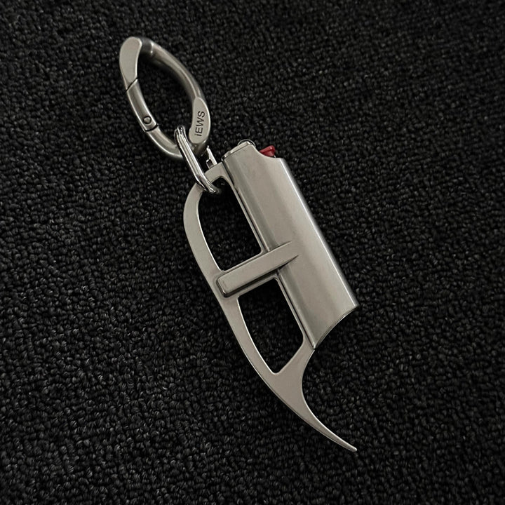 Vintage Punk Matte Alloy Keychain Lighter Case - Keychain - image 1