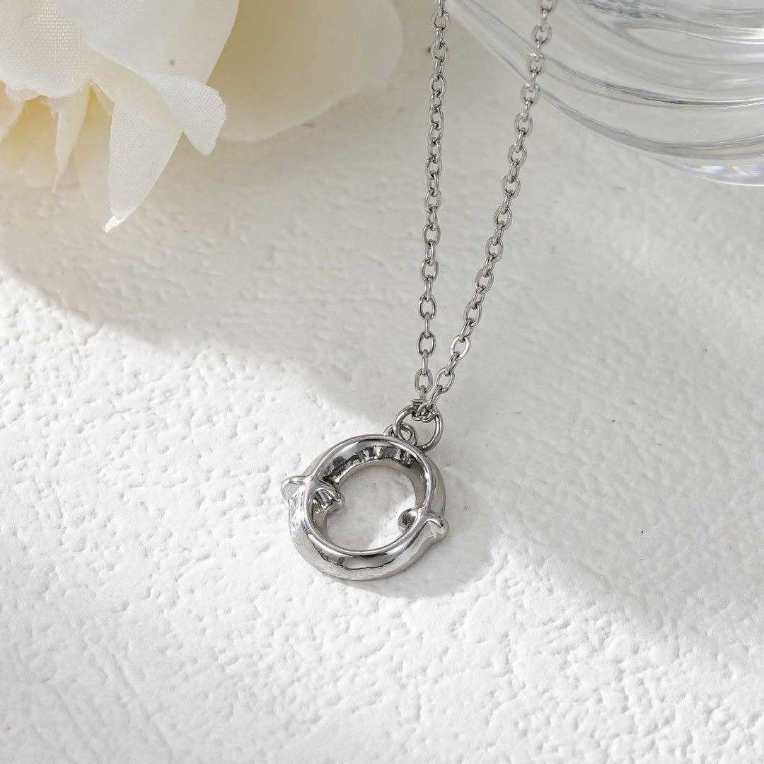 Elegant Golden & Sliver Letter Pendant Women's Necklace - Silver - O - image 42