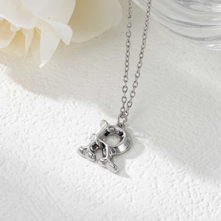 Elegant Golden & Sliver Letter Pendant Women's Necklace - Silver - R - image 45