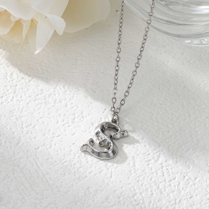 Elegant Golden & Sliver Letter Pendant Women's Necklace - Silver - S - image 46