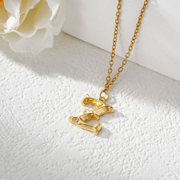 Elegant Golden & Sliver Letter Pendant Women's Necklace - Golden - Z - image 27