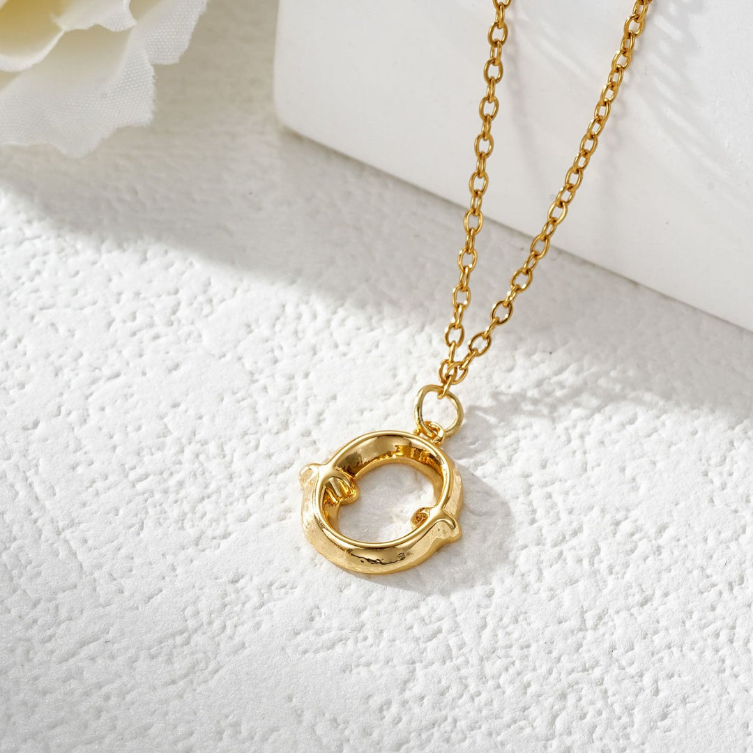 Elegant Golden & Sliver Letter Pendant Women's Necklace - Golden - O - image 16