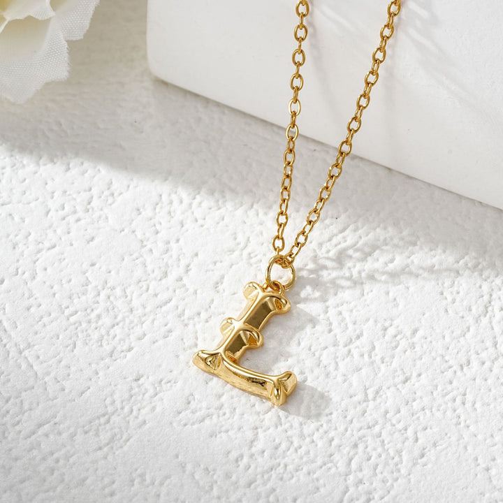 Elegant Golden & Sliver Letter Pendant Women's Necklace - Golden - L - image 13