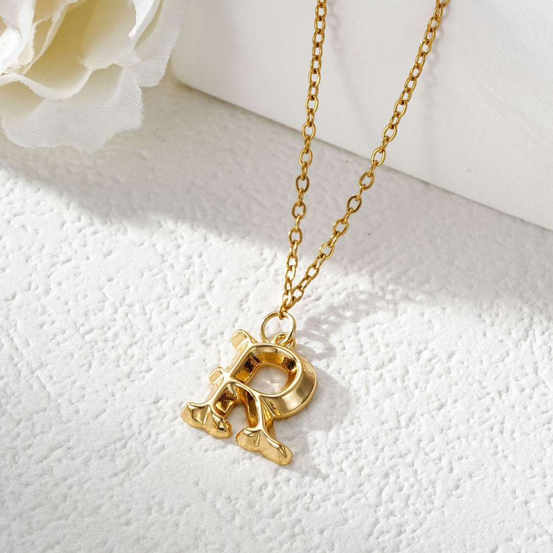 Elegant Golden & Sliver Letter Pendant Women's Necklace - Golden - R - image 19