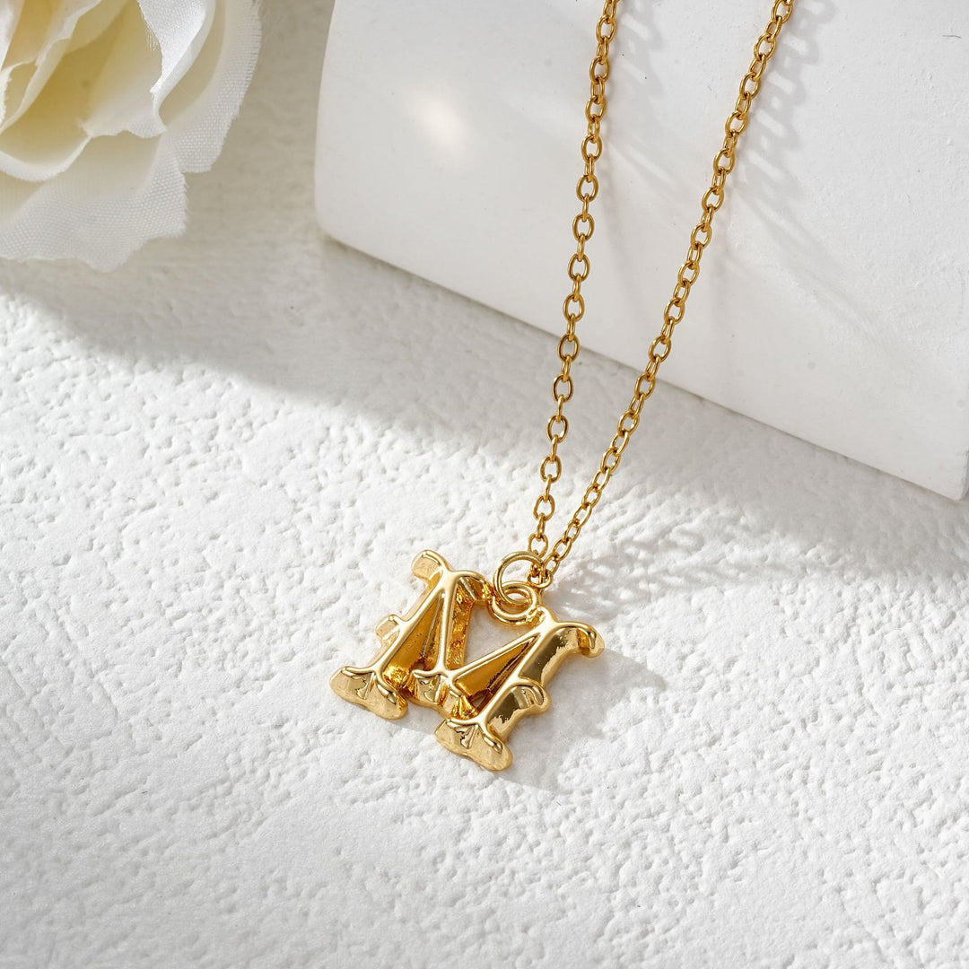 Elegant Golden & Sliver Letter Pendant Women's Necklace - Golden - M - image 14