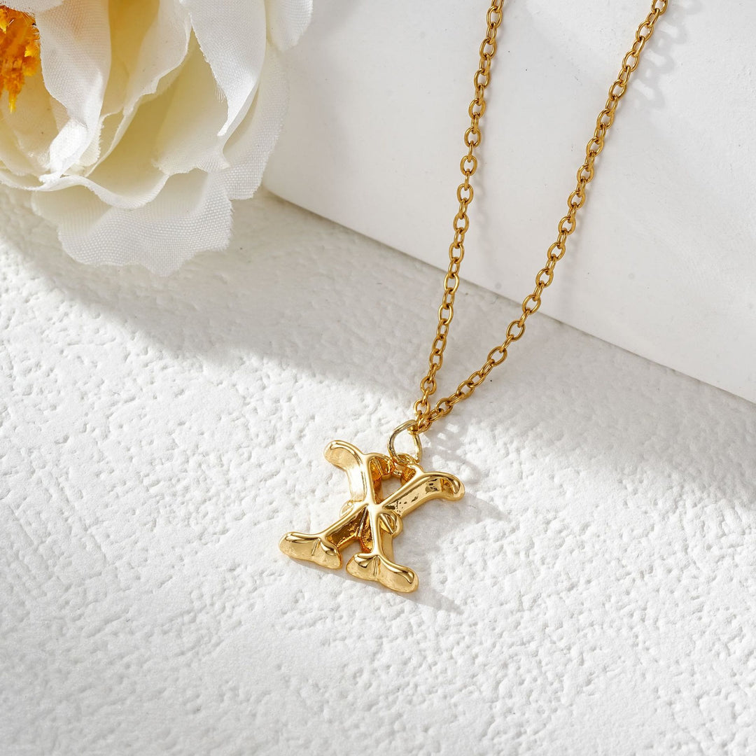Elegant Golden & Sliver Letter Pendant Women's Necklace - Golden - X - image 25