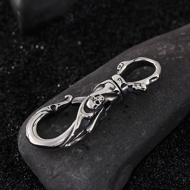 Sliver Exquisite Skull Stainless Steel Keychain - image 1