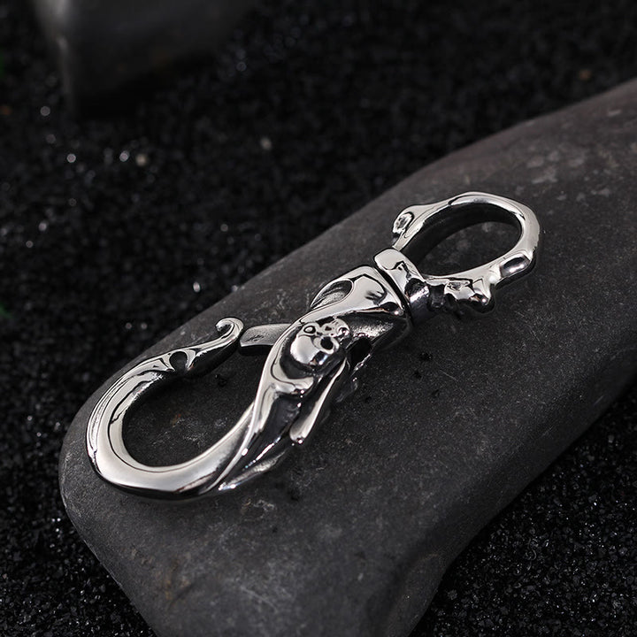 Sliver Exquisite Skull Stainless Steel Keychain - image 1