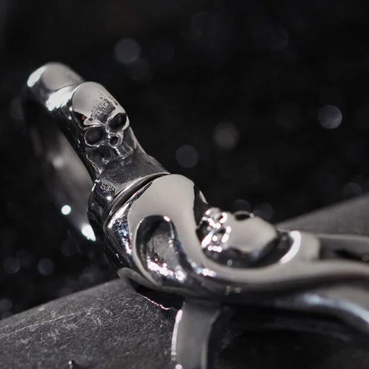 Sliver Exquisite Skull Stainless Steel Keychain - image 2