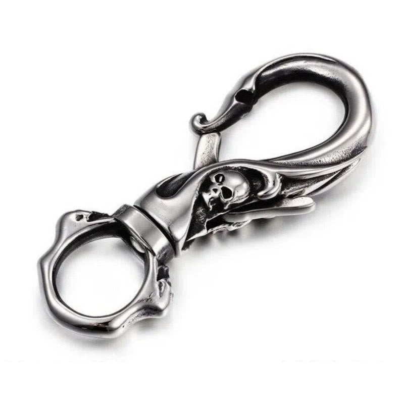 Sliver Exquisite Skull Stainless Steel Keychain - image 4