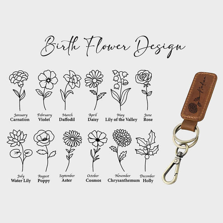 Cutsom Engraved Personalized Gift Leather Keychain - image 2