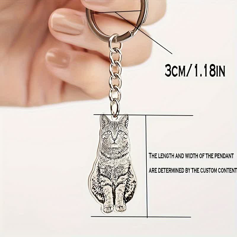 Custom Pet Portrait Memorial Photo Keychain - image 3