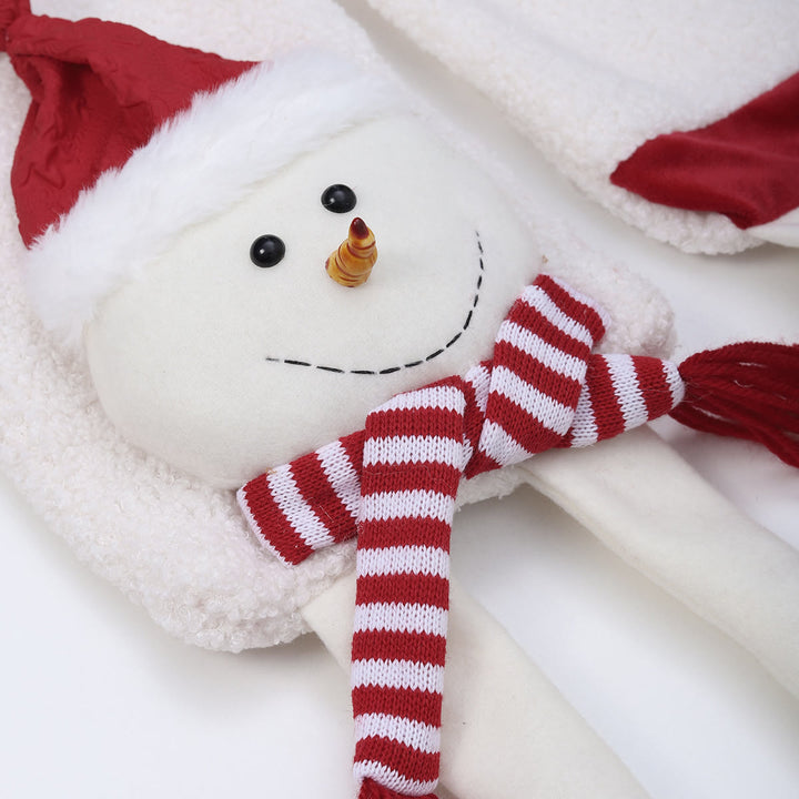 Merry Christmas Red Hat Snowman Winter Knitted Scarf - image 2