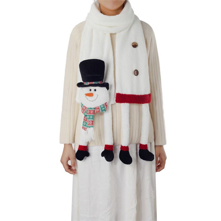 Christmas Black Hat Snowman Winter Scarf Keep Warm - image 1