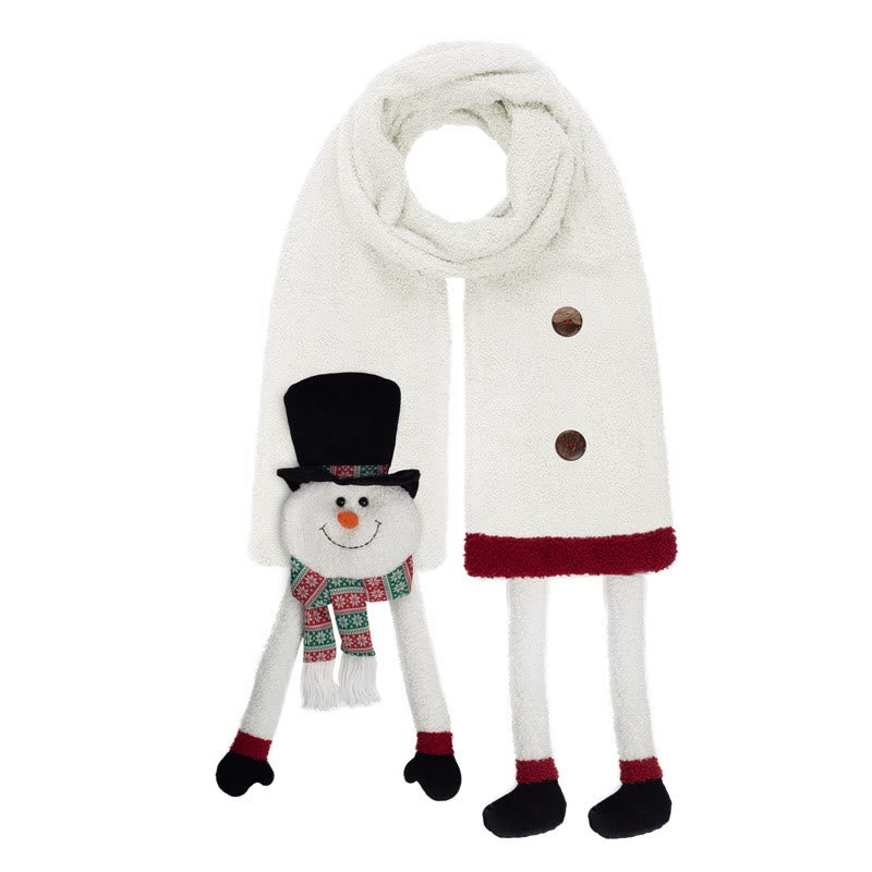 Christmas Black Hat Snowman Winter Scarf Keep Warm - White - image 0