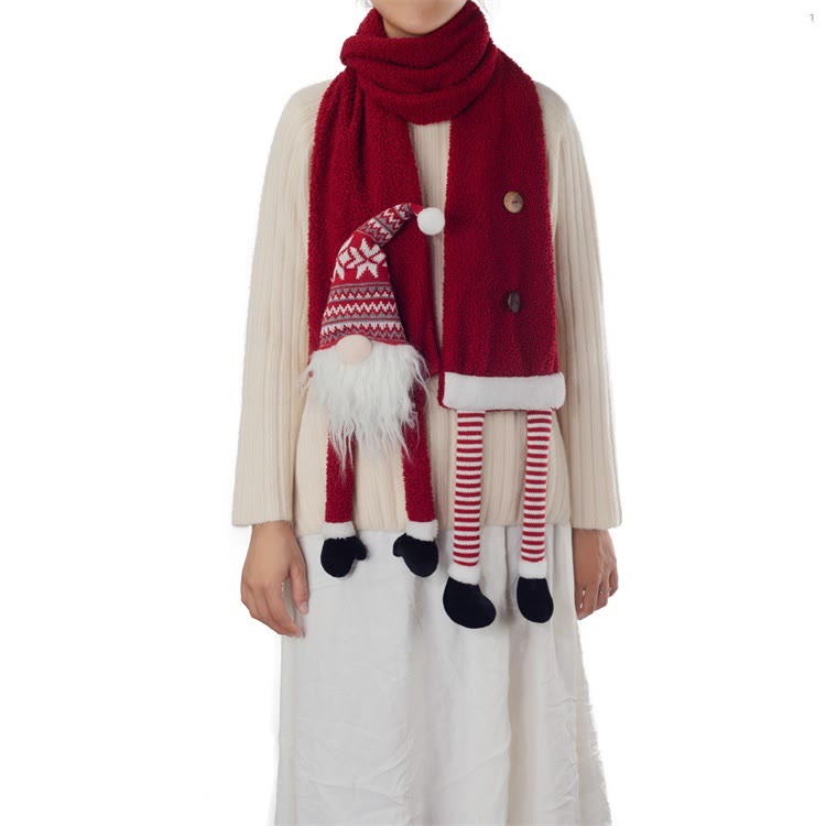 Creative Christmas Santa Claus Red Winter Scarf - image 1