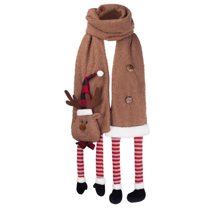 Christmas Brown Cute Elk Winter Warm Scarf - image 2