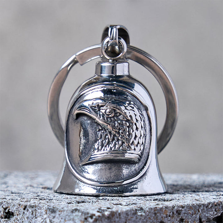 Silver Punk Eagle Riding Bell Keychain - Keychain - image 0
