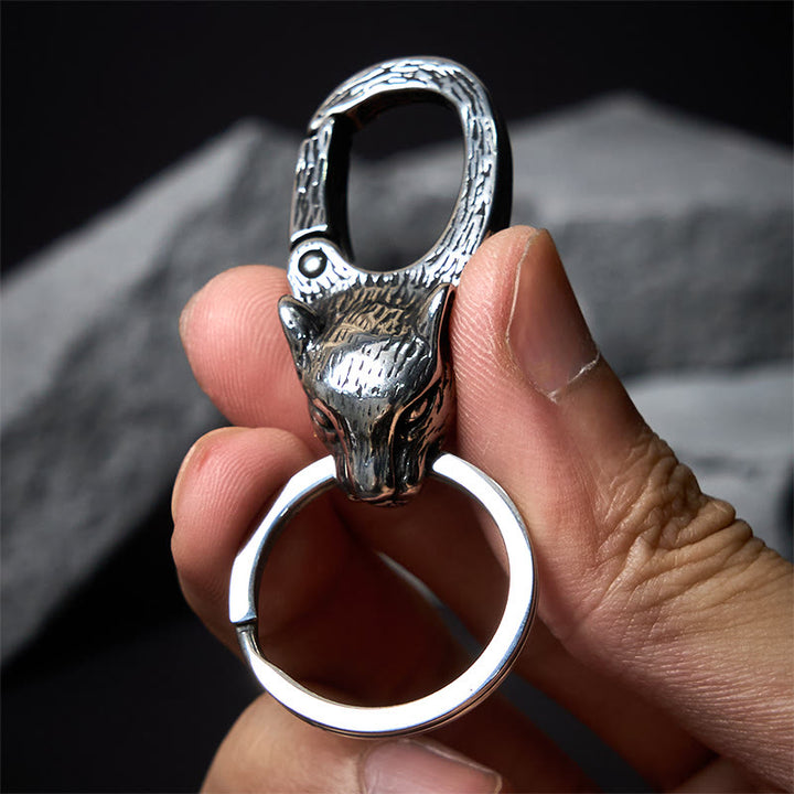 Creative Leopard Head Rust-proof Metal Keychain - image 1