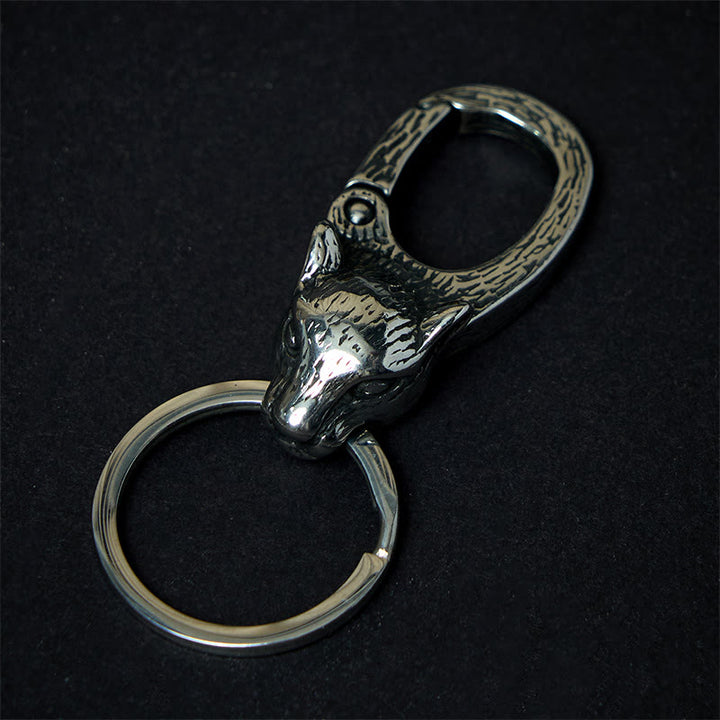 Creative Leopard Head Rust-proof Metal Keychain - Keychain - image 0