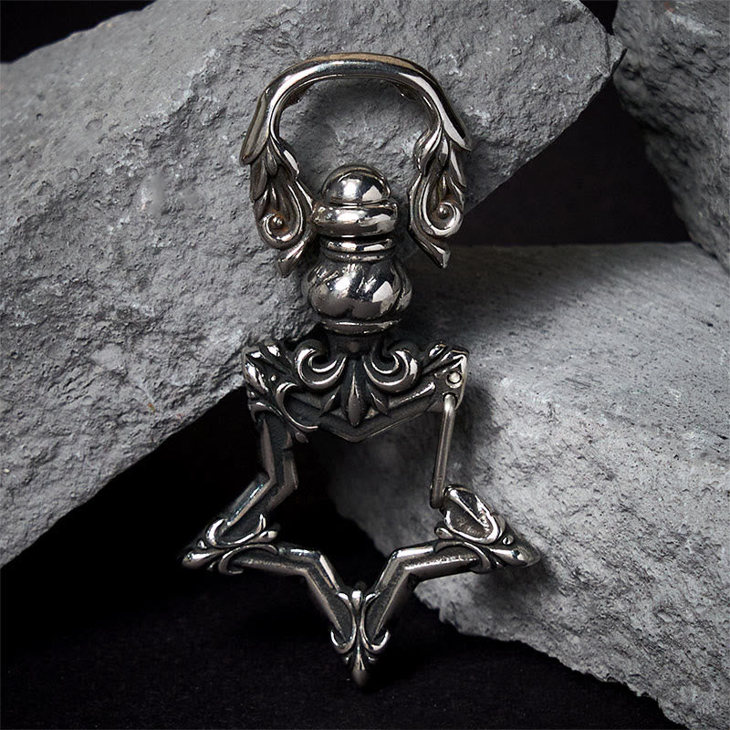 Vintage Polishing Anti-tarnish Rotatable Star Keychain - image 3