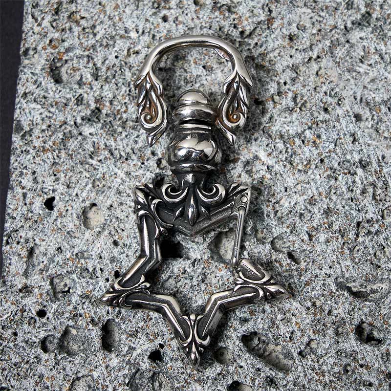 Vintage Polishing Anti-tarnish Rotatable Star Keychain - image 5