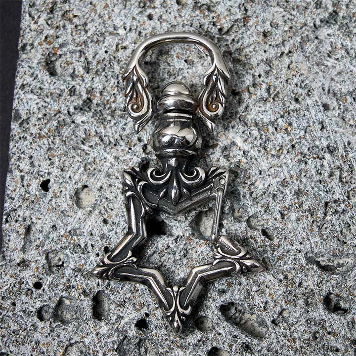 Vintage Polishing Anti-tarnish Rotatable Star Keychain - image 5