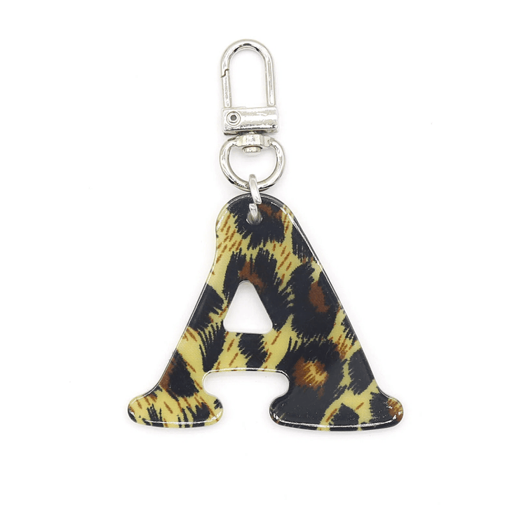 Leopard Print Letter & Cowboy Hat Pendant Keychain - image 6
